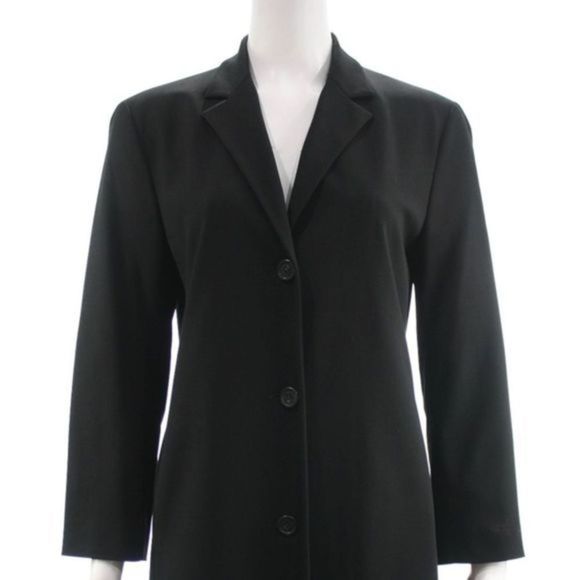 KORS MICHAEL KORS BLACK WOOL BLEND LONG COAT - Picture 1 of 5